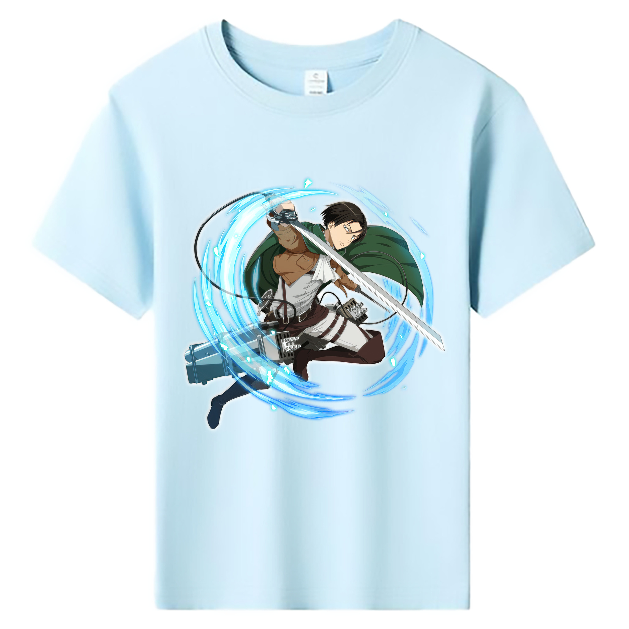 （画像用） 進撃の巨人 リヴァイ·アッカーマン Attack on Titan Levi Ackerman 綿100％キッズTシャツ（フロントプリント）